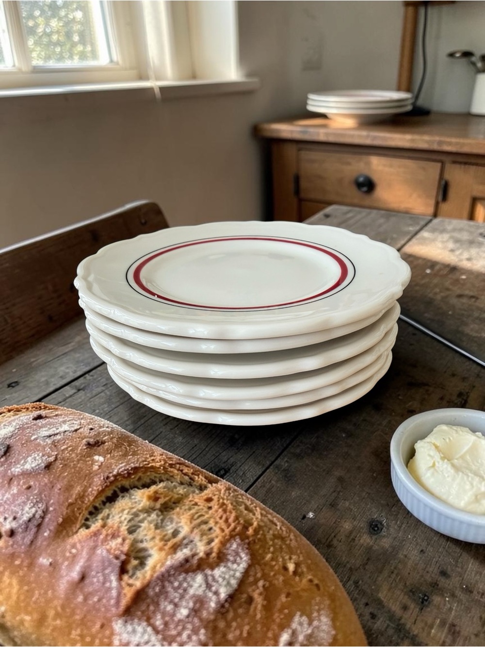 6 1950's Restaurant Bread and Butter Plates made in USA